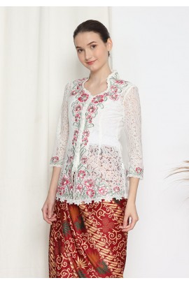 Lyne Halim Blouse Brukat Bordir Broken White, 3223